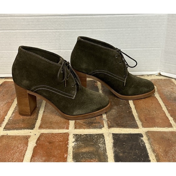 Johnston & Murphy Alayna Chukka Suede Heeled Ankle Bootie Forest Green Women's 6 - Picture 3 of 6